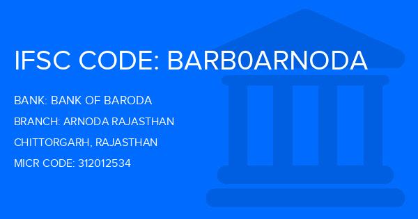 Bank Of Baroda (BOB) Arnoda Rajasthan Branch IFSC Code
