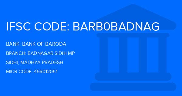 Bank Of Baroda (BOB) Badnagar Sidhi Mp Branch IFSC Code