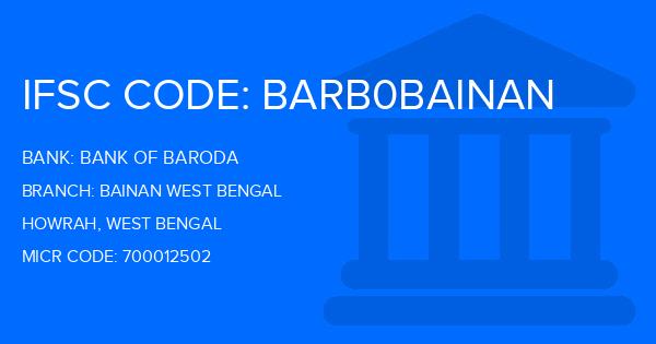 Bank Of Baroda (BOB) Bainan West Bengal Branch IFSC Code