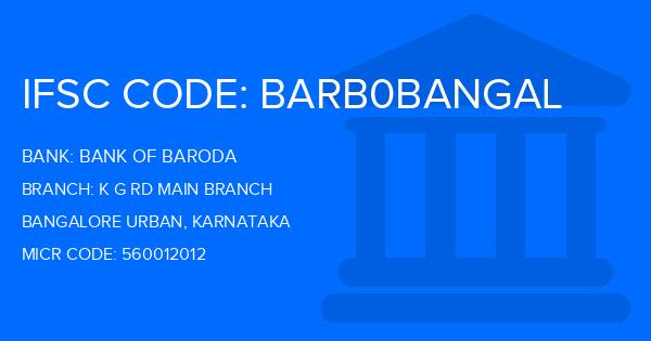 Bank Of Baroda (BOB) K G Rd Main Branch