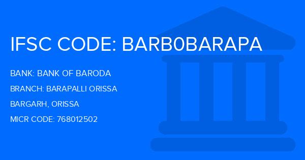 Bank Of Baroda (BOB) Barapalli Orissa Branch IFSC Code