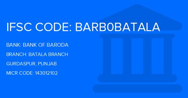 Bank Of Baroda (BOB) Batala Branch