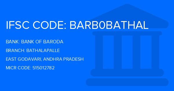 Bank Of Baroda (BOB) Bathalapalle Branch IFSC Code