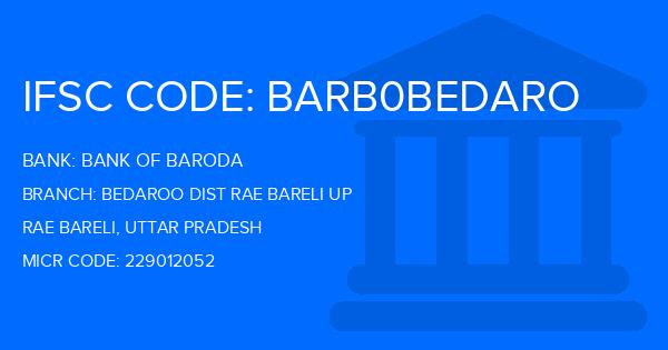 Bank Of Baroda (BOB) Bedaroo Dist Rae Bareli Up Branch IFSC Code