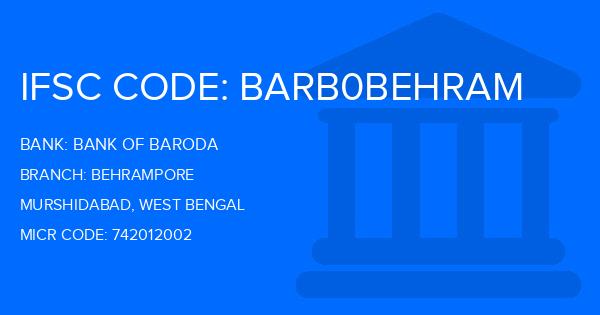 Bank Of Baroda (BOB) Behrampore Branch IFSC Code