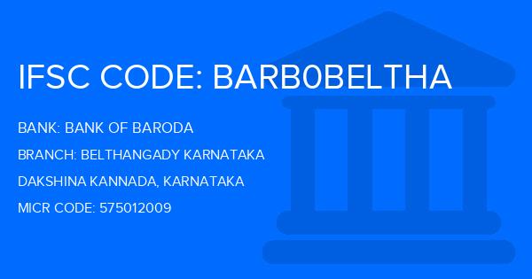 Bank Of Baroda (BOB) Belthangady Karnataka Branch IFSC Code