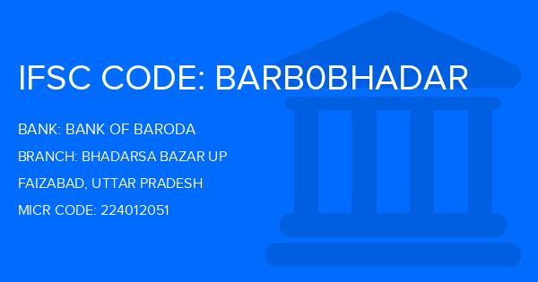 Bank Of Baroda (BOB) Bhadarsa Bazar Up Branch IFSC Code