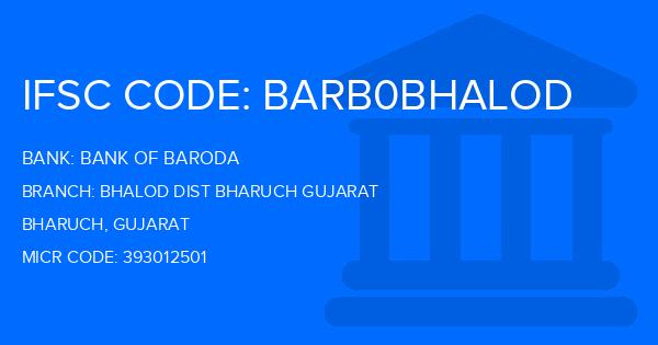 Bank Of Baroda (BOB) Bhalod Dist Bharuch Gujarat Branch IFSC Code
