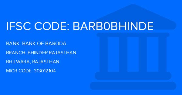 Bank Of Baroda (BOB) Bhinder Rajasthan Branch IFSC Code