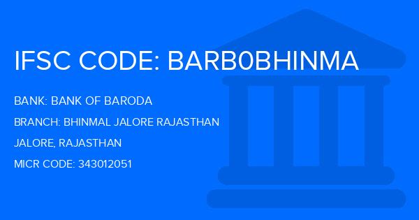 Bank Of Baroda (BOB) Bhinmal Jalore Rajasthan Branch IFSC Code