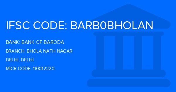 Bank Of Baroda (BOB) Bhola Nath Nagar Branch IFSC Code