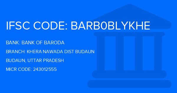 Bank Of Baroda (BOB) Khera Nawada Dist Budaun Branch IFSC Code