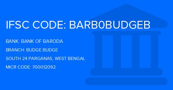 Bank Of Baroda (BOB) Budge Budge Branch IFSC Code