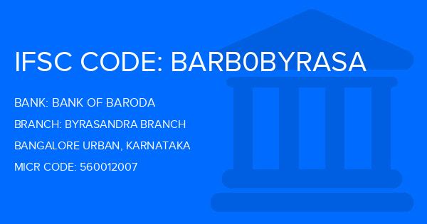 Bank Of Baroda (BOB) Byrasandra Branch