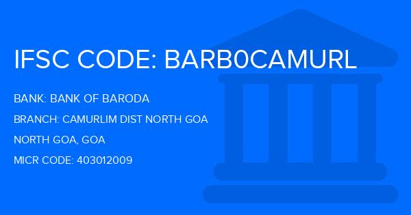 Bank Of Baroda (BOB) Camurlim Dist North Goa Branch IFSC Code