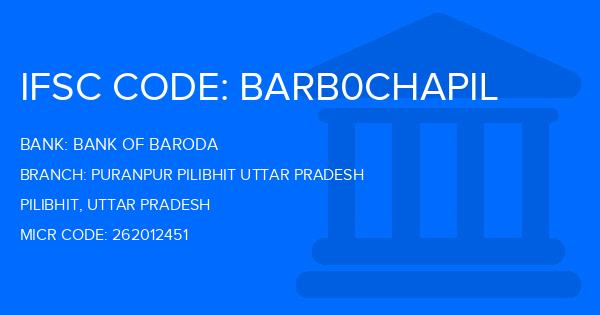 Bank Of Baroda (BOB) Puranpur Pilibhit Uttar Pradesh Branch IFSC Code
