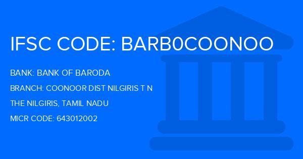 Bank Of Baroda (BOB) Coonoor Dist Nilgiris T N Branch IFSC Code