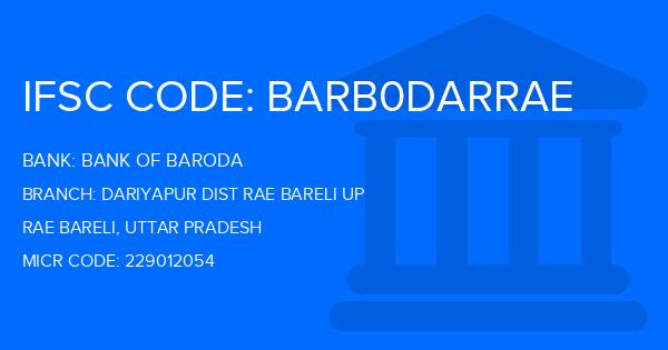 Bank Of Baroda (BOB) Dariyapur Dist Rae Bareli Up Branch IFSC Code