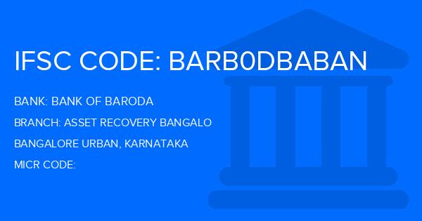 Bank Of Baroda (BOB) Asset Recovery Bangalo Branch IFSC Code