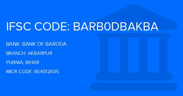 Bank Of Baroda (BOB) Akbarpur Branch IFSC Code
