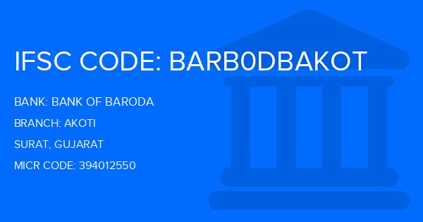 Bank Of Baroda (BOB) Akoti Branch IFSC Code
