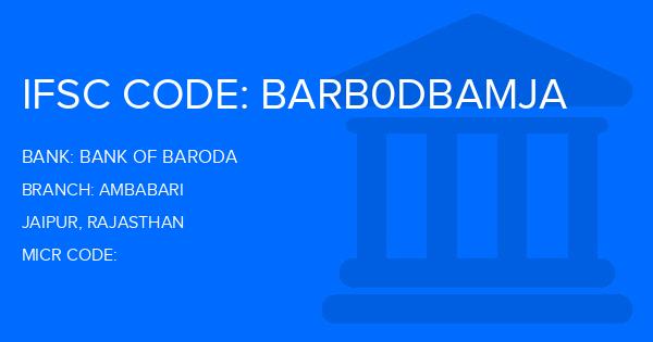 Bank Of Baroda (BOB) Ambabari Branch IFSC Code
