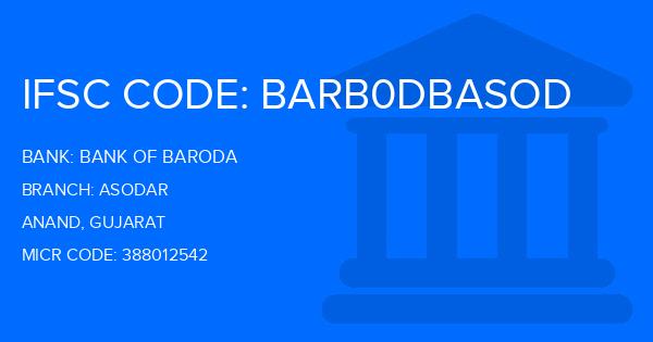 Bank Of Baroda (BOB) Asodar Branch IFSC Code