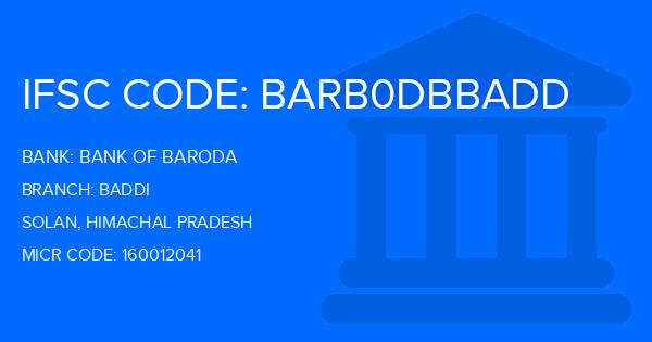 Bank Of Baroda (BOB) Baddi Branch IFSC Code