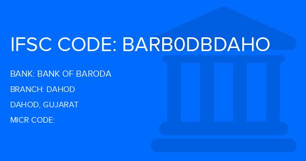 Bank Of Baroda (BOB) Dahod Branch IFSC Code