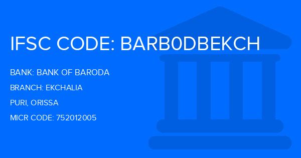 Bank Of Baroda (BOB) Ekchalia Branch IFSC Code