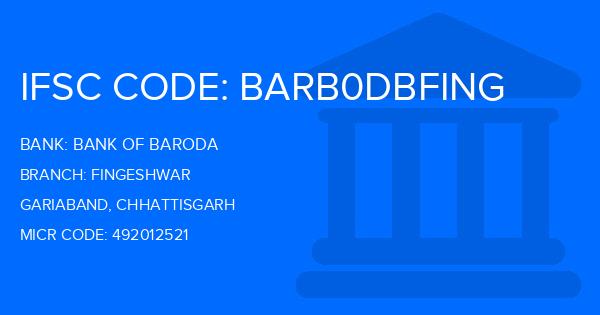 Bank Of Baroda (BOB) Fingeshwar Branch IFSC Code