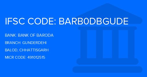 Bank Of Baroda (BOB) Gunderdehi Branch IFSC Code