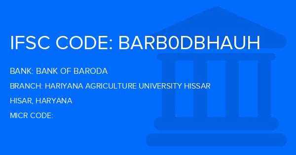 Bank Of Baroda (BOB) Hariyana Agriculture University Hissar Branch IFSC Code