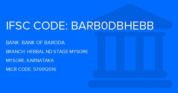 Bank Of Baroda (BOB) Hebbal Nd Stage Mysore Branch IFSC Code