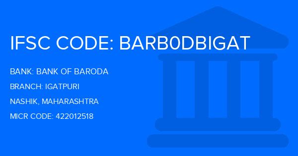 Bank Of Baroda (BOB) Igatpuri Branch IFSC Code