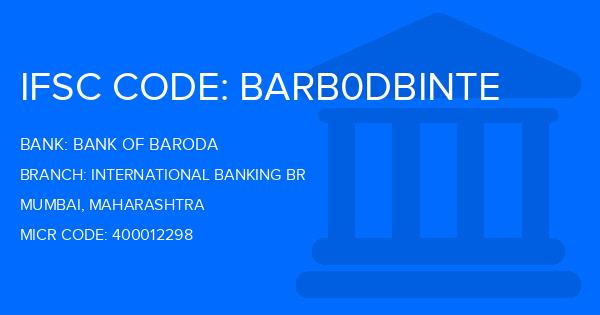 Bank Of Baroda (BOB) International Banking Br Branch IFSC Code