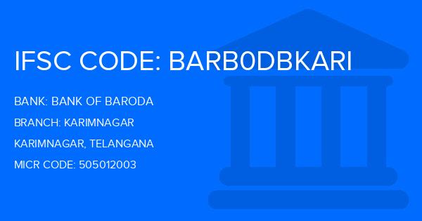 Bank Of Baroda (BOB) Karimnagar Branch IFSC Code