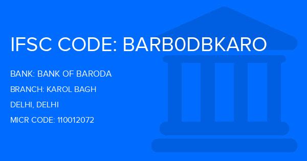 Bank Of Baroda (BOB) Karol Bagh Branch IFSC Code