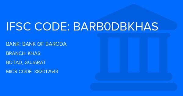 Bank Of Baroda (BOB) Khas Branch IFSC Code