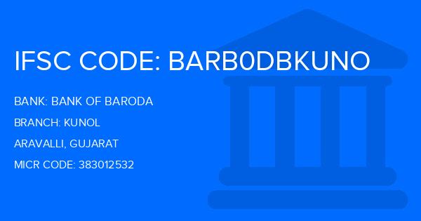 Bank Of Baroda (BOB) Kunol Branch IFSC Code
