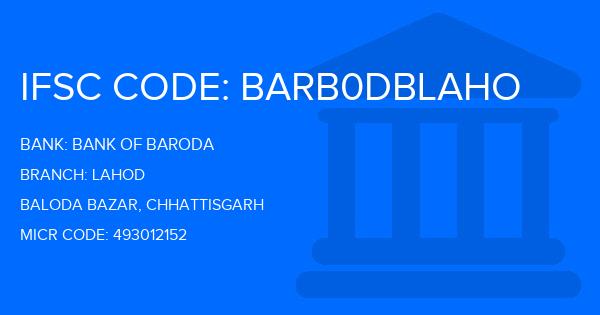 Bank Of Baroda (BOB) Lahod Branch IFSC Code
