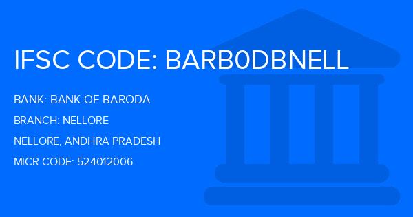 Bank Of Baroda (BOB) Nellore Branch IFSC Code