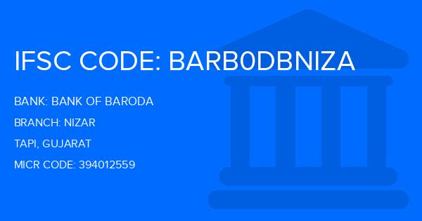 Bank Of Baroda (BOB) Nizar Branch IFSC Code