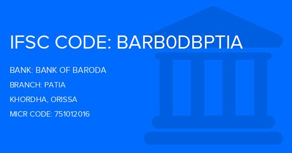 Bank Of Baroda (BOB) Patia Branch IFSC Code