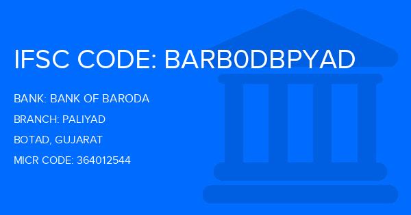 Bank Of Baroda (BOB) Paliyad Branch IFSC Code