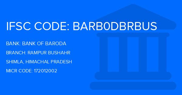 Bank Of Baroda (BOB) Rampur Bushahr Branch IFSC Code