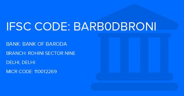 Bank Of Baroda (BOB) Rohini Sector Nine Branch IFSC Code