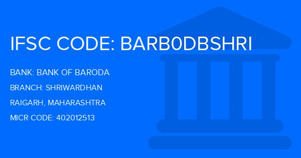 Bank Of Baroda (BOB) Shriwardhan Branch IFSC Code