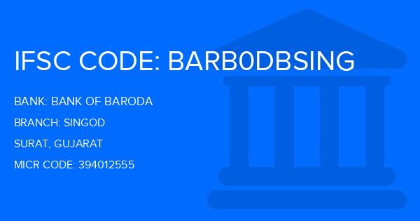 Bank Of Baroda (BOB) Singod Branch IFSC Code