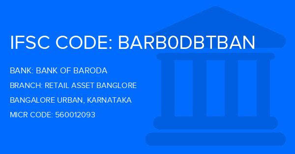 Bank Of Baroda (BOB) Retail Asset Banglore Branch IFSC Code